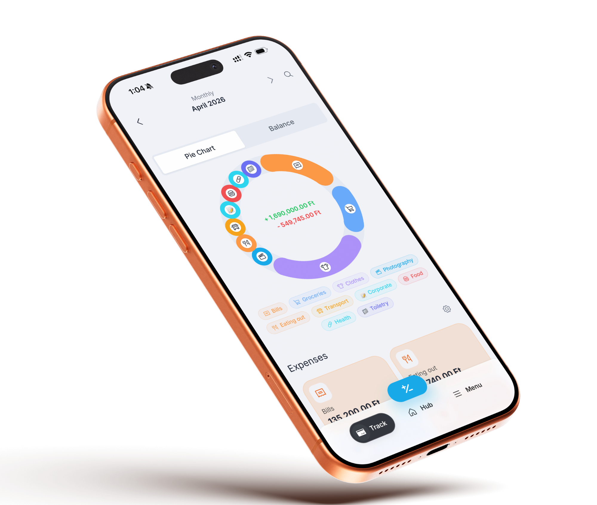 WalletScribe personal finance tracker app shown on a phone